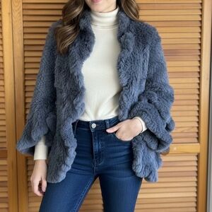 Debbie Shuchat Gray Cardigan  
 Luxurious 100% Fur Jacket Size M NWOT